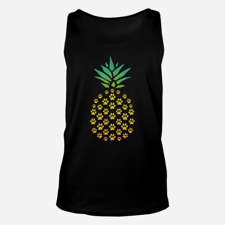 Pineapple Cat Paw Print Shirt - Funny Hawaiian Tropical Gift Unisex Tank Top