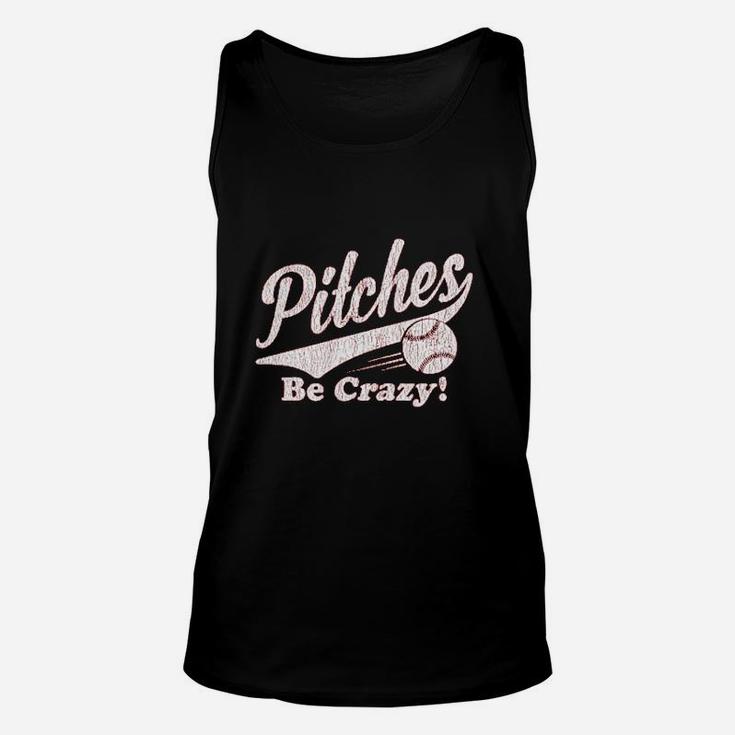 Pitches Be Crazy Funny Summer Baseball Unisex Tank Top