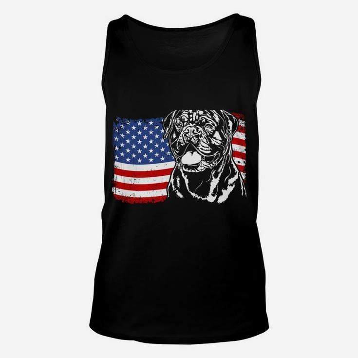 Proud French Mastiff American Flag Patriotic Dog Gift Unisex Tank Top