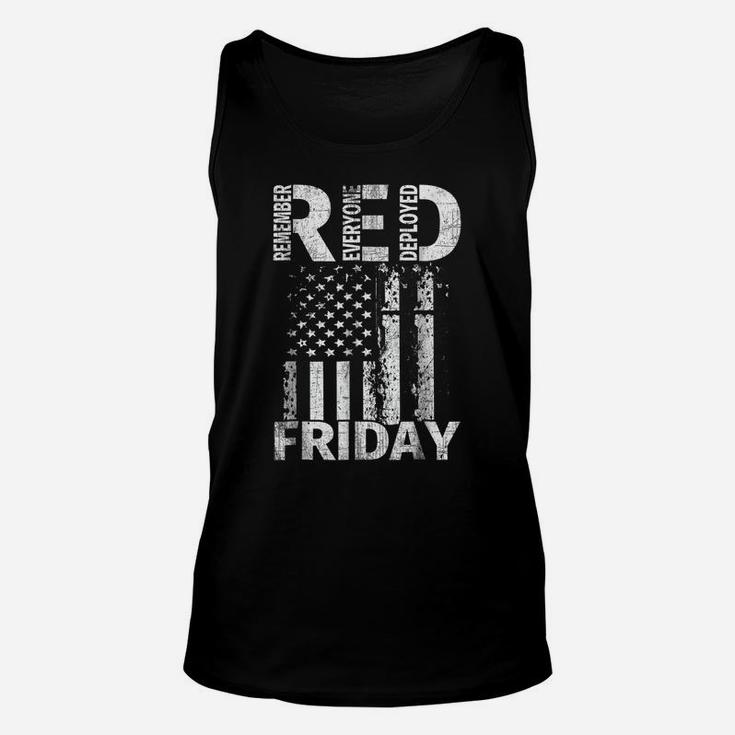 Red Friday Remember Everyone Deployed US Flag T Shirt Unisex Tank Top