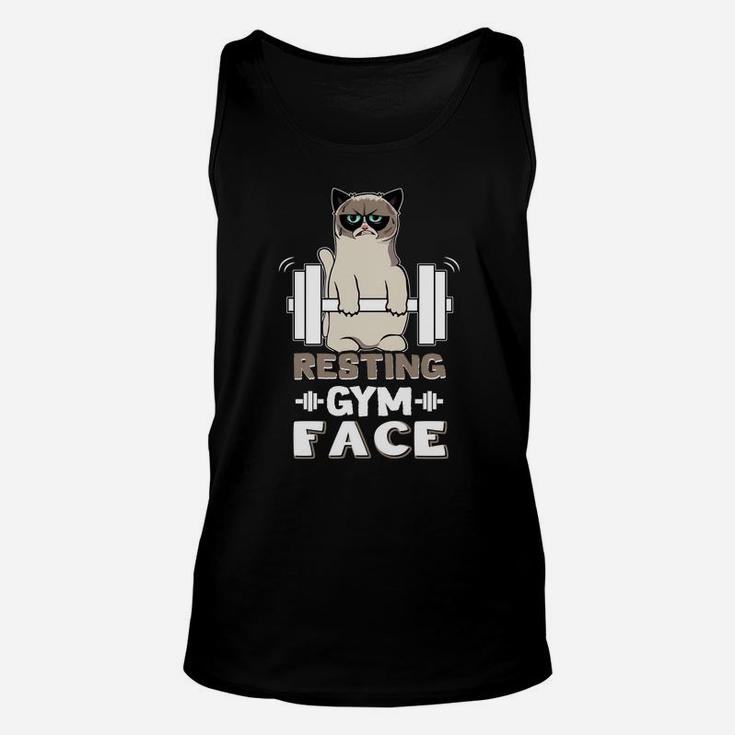 Resting Gym Face Funnt Cat Gym Shirt Work Out Unisex Tank Top
