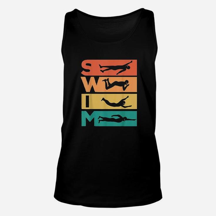 Retro Vintage Swimming Gift For Swimmers Unisex Tank Top