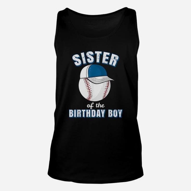 Sister Of The Birthday Boy Funny Baseball Player Girls Unisex Tank Top