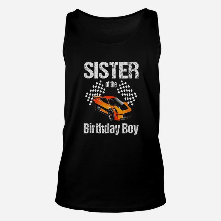 Sister Of The Birthday Boy Party Racing Race Car Unisex Tank Top