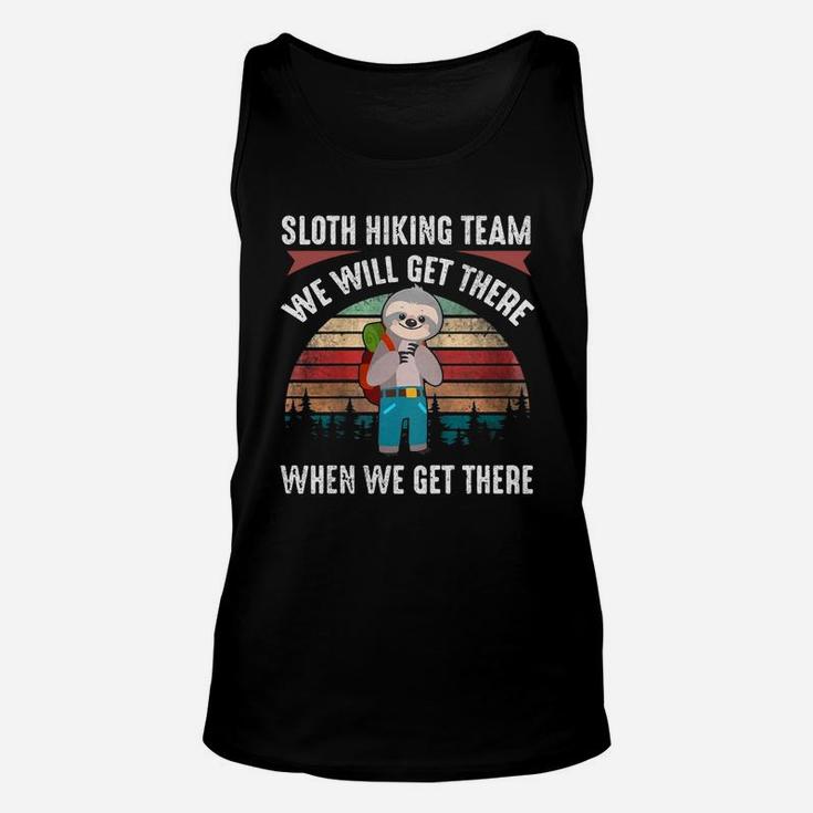 Sloth Hiking Team We Will Get There Funny Hiking Unisex Tank Top