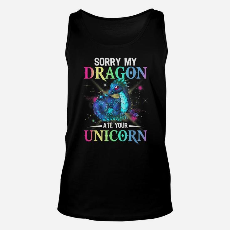 Sorry My Dragon Ate Your Unicorn Unisex Tank Top