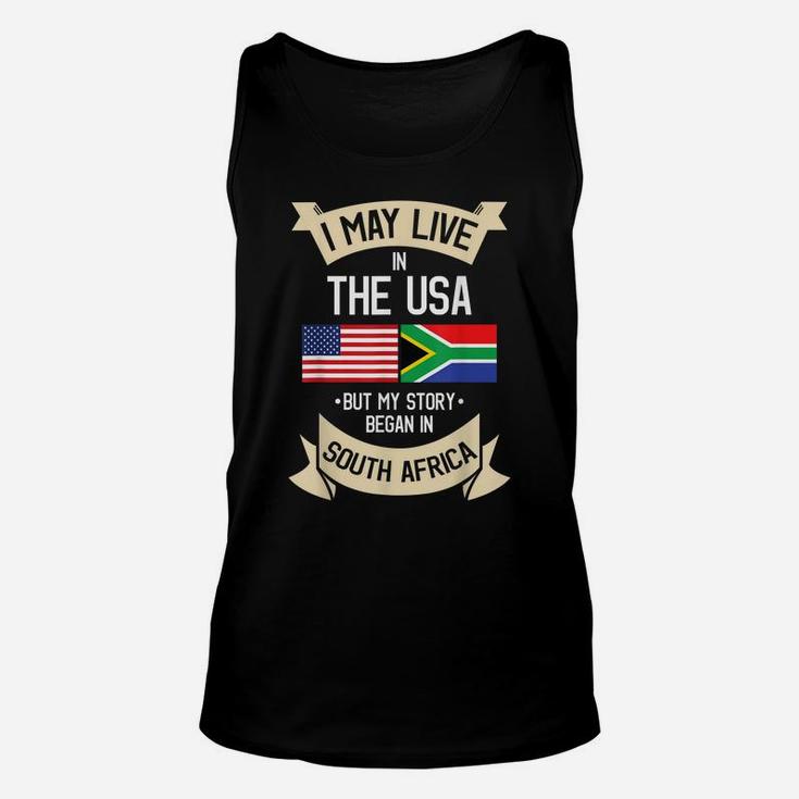 South Africa American Flag Usa South African Roots Gifts Unisex Tank Top