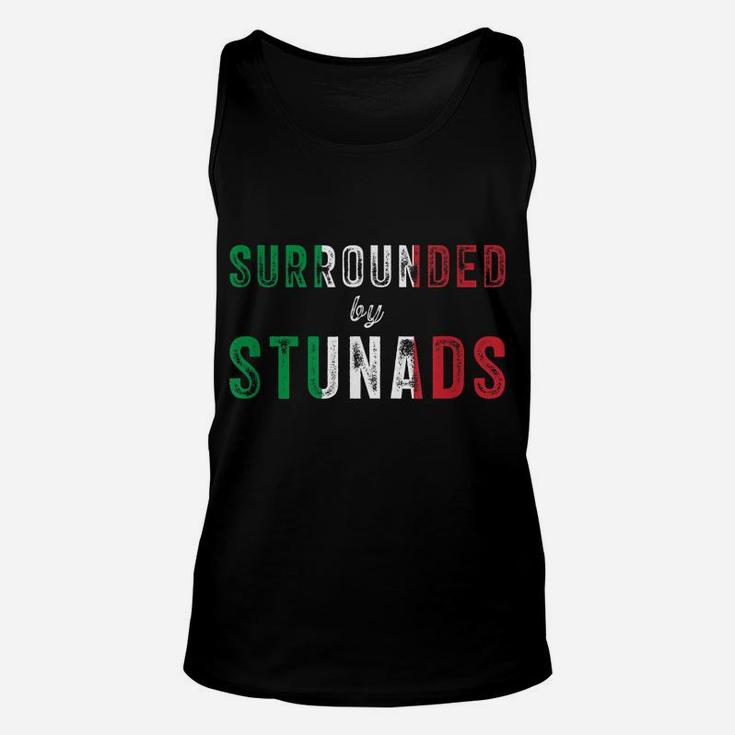 Surrounded By Stunads Funny Italian Saying Italy Flag Retro Unisex Tank Top