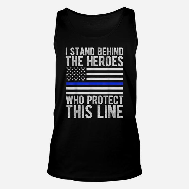 Thin Blue Line Shirt Police Flag Hero Unisex Tank Top