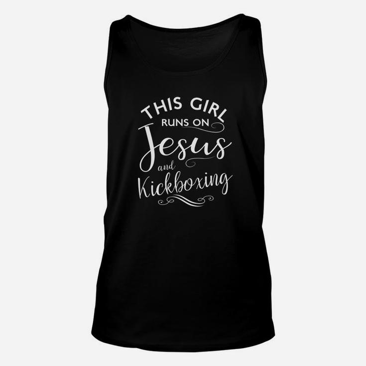 This Girl Runs On Jesus And Kickboxing Martial Arts Unisex Tank Top