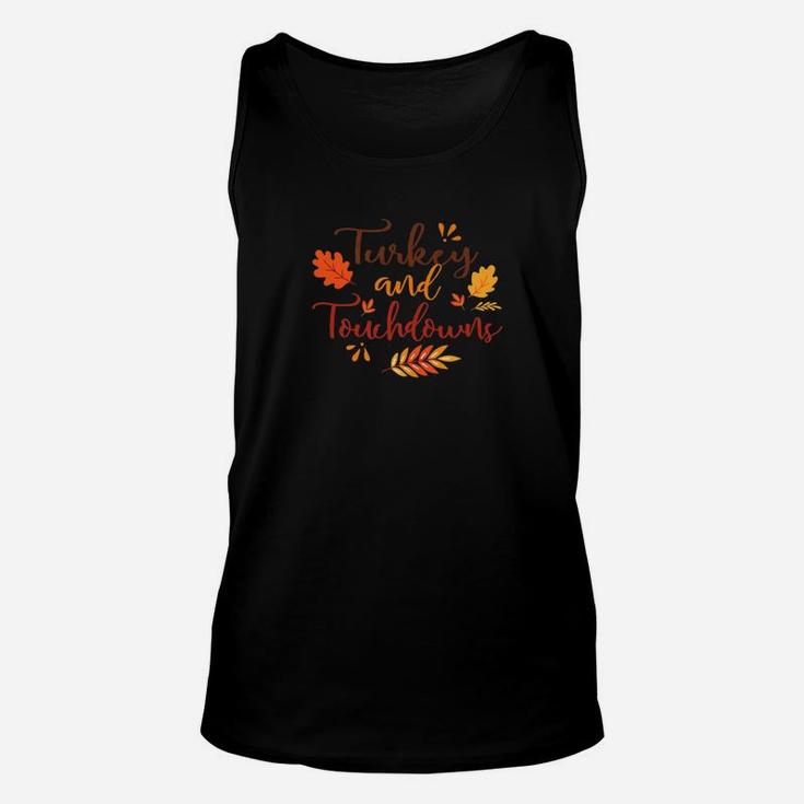 Turkey And Touchdowns Thanksgiving Football Unisex Tank Top