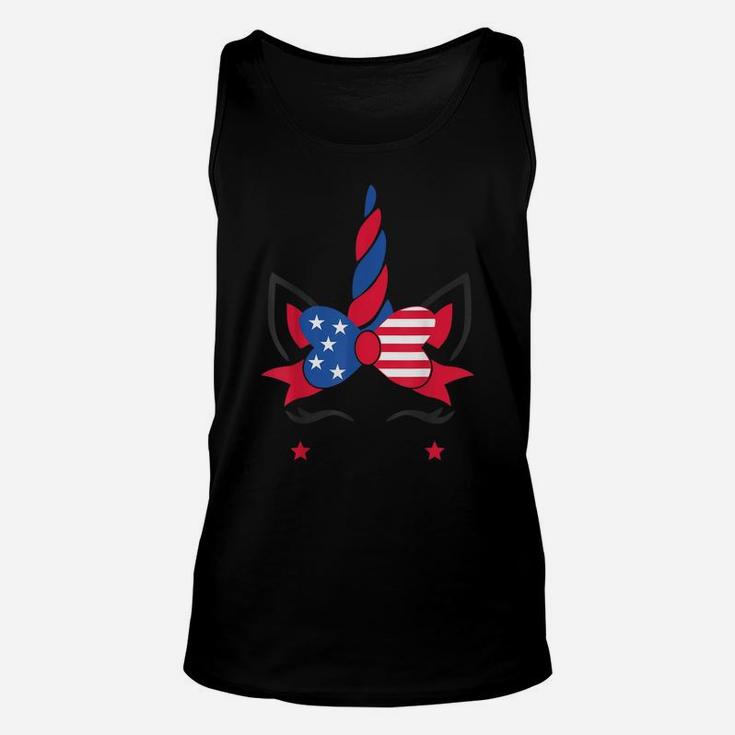 Unicorn Funny Cute American Flag 4Th Of July Gift Unisex Tank Top