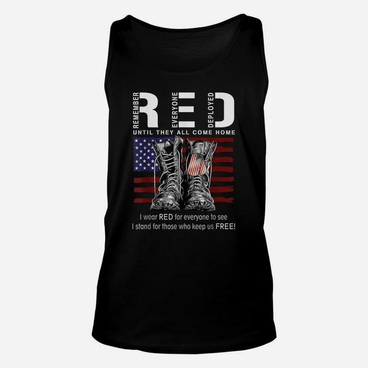 Until They Come Home My Soldier Red Friday Military Us Flag Unisex Tank Top