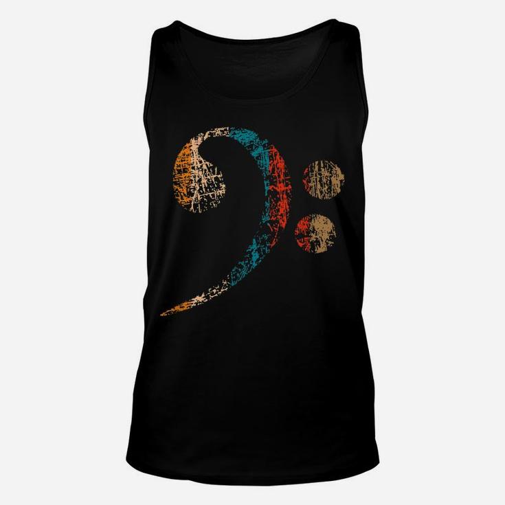 Vintage Bass Clef  For Bass Players, Bassists & Bands Unisex Tank Top