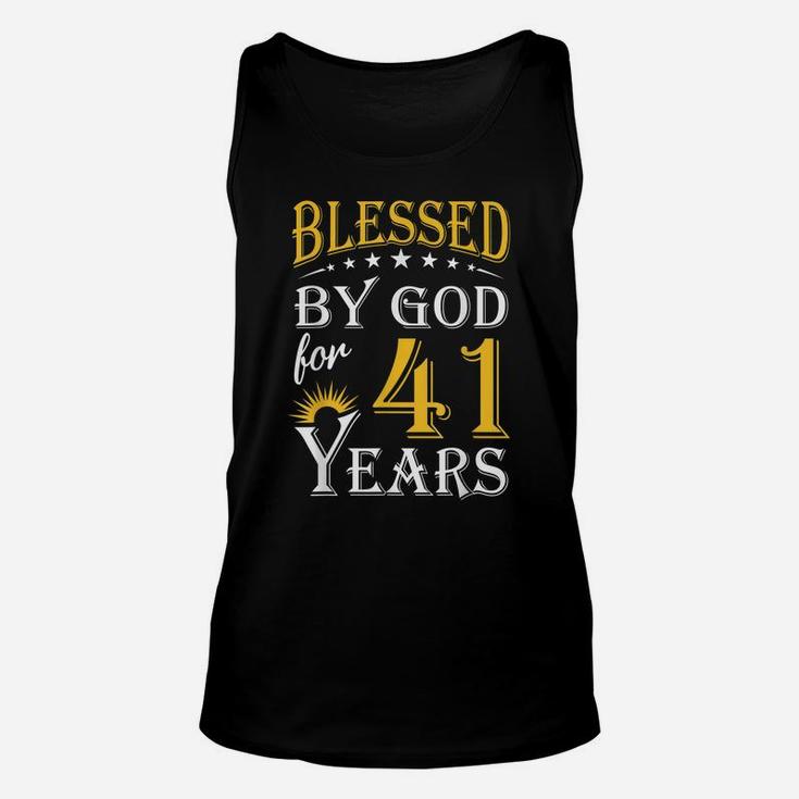 Vintage Blessed By God For 41 Years Happy 41St Birthday Unisex Tank Top