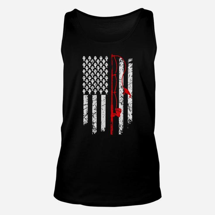 Vintage Fishing Clothes American Flag Bass Fishing Unisex Tank Top