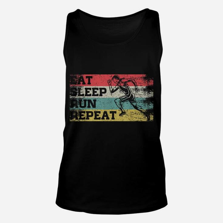 Vintage Retro Eat Sleep Run Repeat Funny Running Runner Gift Unisex Tank Top