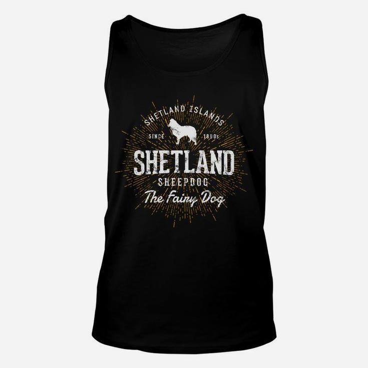 Vintage Style Retro Shetland Sheepdog Unisex Tank Top