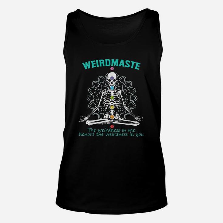 Weirdmaste Meditation Yoga Definition Funny Skeleton Yoga Unisex Tank Top