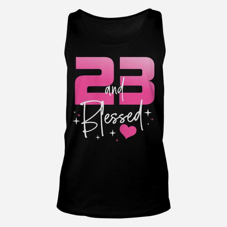 Womens 23 And Blessed Chapter 23 Year Old Gifts 23Rd Birthday Party Unisex Tank Top
