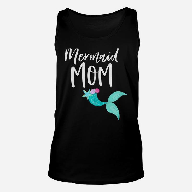 Womens Mama Birthday Party Outfit Dad Mommy Girl Mermaid Mom Shirt Unisex Tank Top