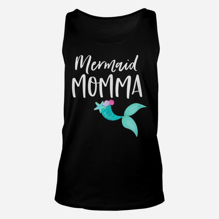 Womens Mom Birthday Party Outfit Dad Mama Girl Mermaid Momma Shirt Unisex Tank Top