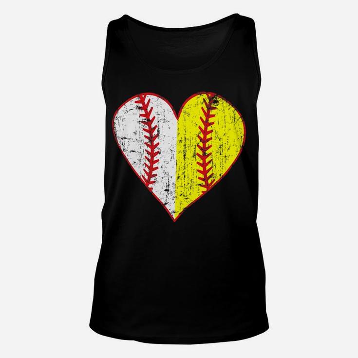 Womens Primitive Play Ball Love Baseball Softball Mom Heart Unisex Tank Top