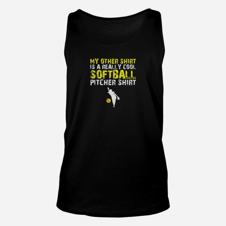 Womens Softball Pitcher Girl Funny Cute Gift Mom Daughter Unisex Tank Top