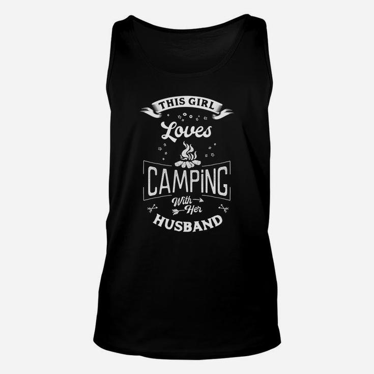 Womens This Girl Loves Camping With Her Husband Funny Camping Unisex Tank Top