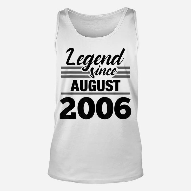 13Th Birthday Gift Legend Since August 2006 Unisex Tank Top