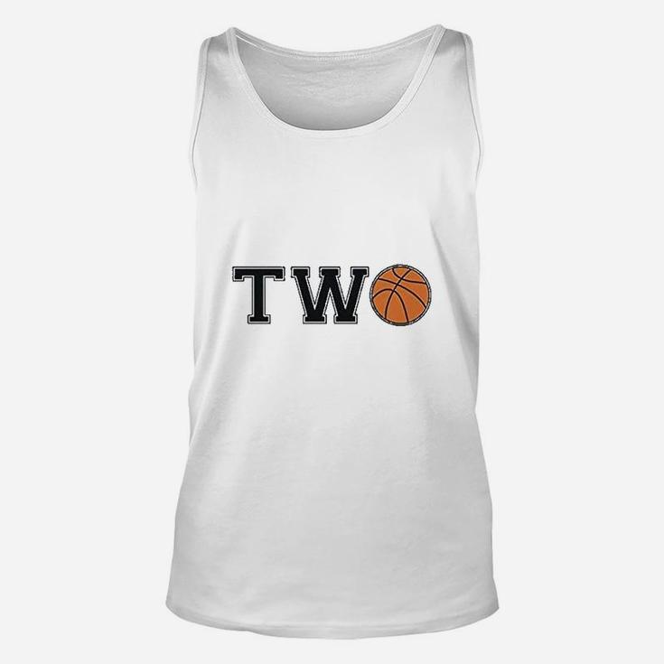 2nd Birthday Gift For Two Years Old Basketball Unisex Tank Top