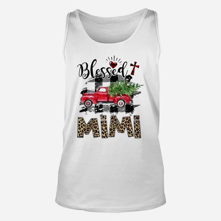 Blessed Mimi Christmas Red Truck Car Unisex Tank Top