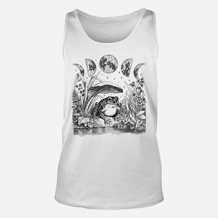 Cute Cottagecore Aesthetic Frog Mushroom Moon Witchy Vintage Unisex Tank Top