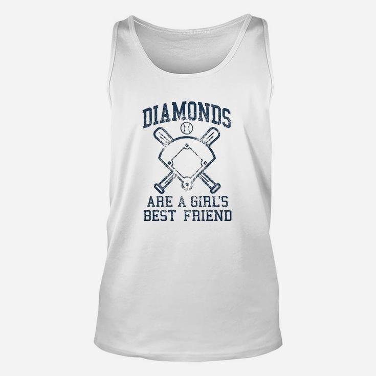 Diamonds Are A Girls Best Friend Funny Cute Baseball Unisex Tank Top