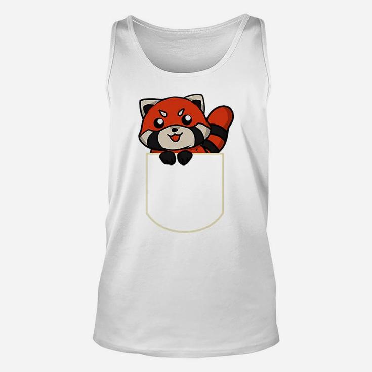 Funny Red Panda Bear In The Pocket Gift Red Panda Pocket Unisex Tank Top