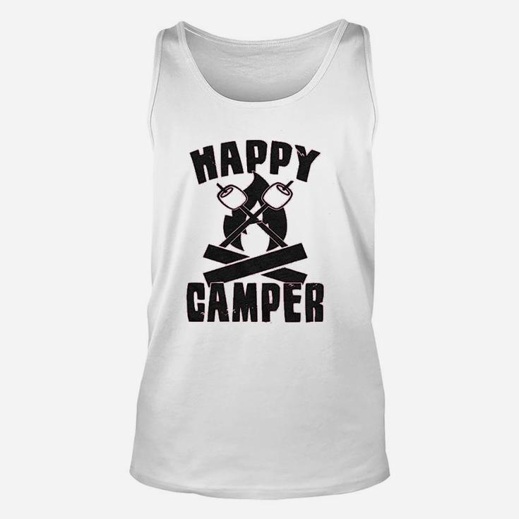 Happy Camper Funny Camping Hiking Cool Vintage Graphic Retro Unisex Tank Top