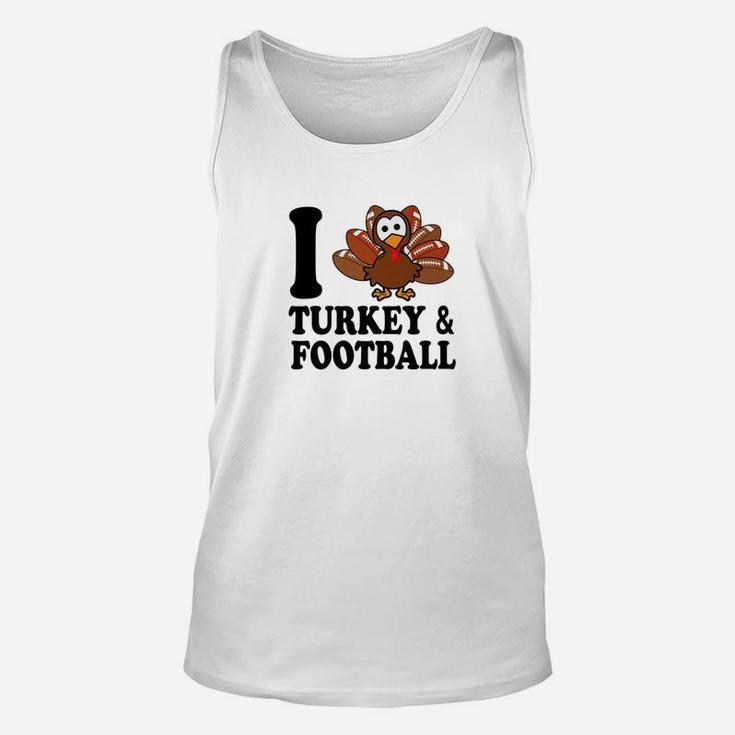 I Love Turkey And Football Toddler Thanksgiving Unisex Tank Top