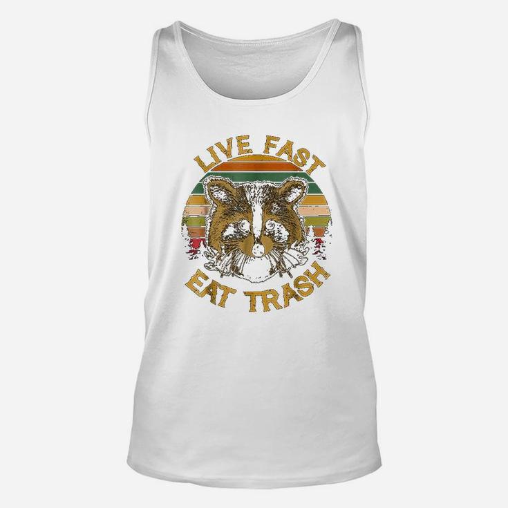 Live Fast Eat Funny Raccoon Camping Vintage Unisex Tank Top