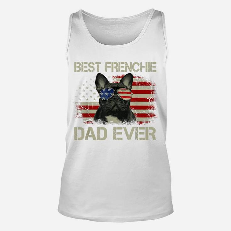 Mens Best Frenchie Dad Ever Tshirt Bulldog American Flag Gift Unisex Tank Top