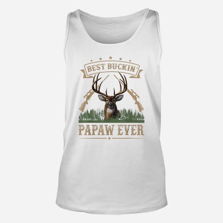 Mens Fathers Day Best Buckin' Papaw Ever Deer Hunting Bucking Unisex Tank Top