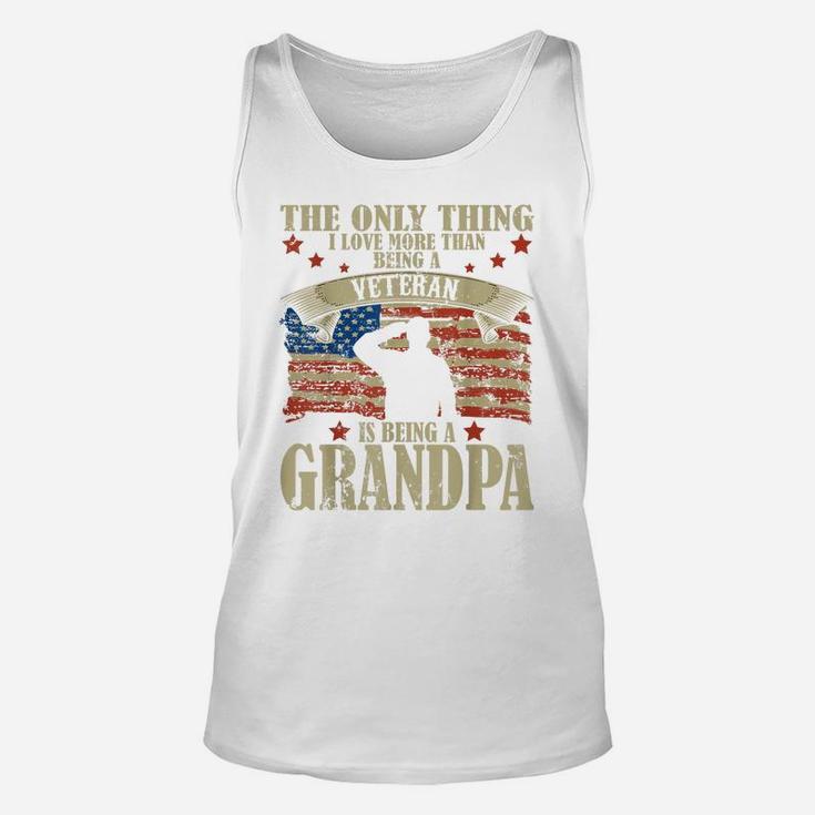 Mens Mens The Only Thing I Love More Than Being A Veteran Grandpa Unisex Tank Top