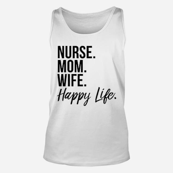 Nurse Mom Wife Happy Life Baseball Mothers Day Unisex Tank Top