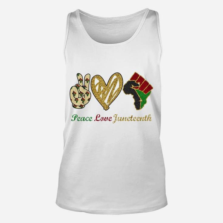 Peace Love Juneteenth Black Pride Freedom Independence Day Unisex Tank Top