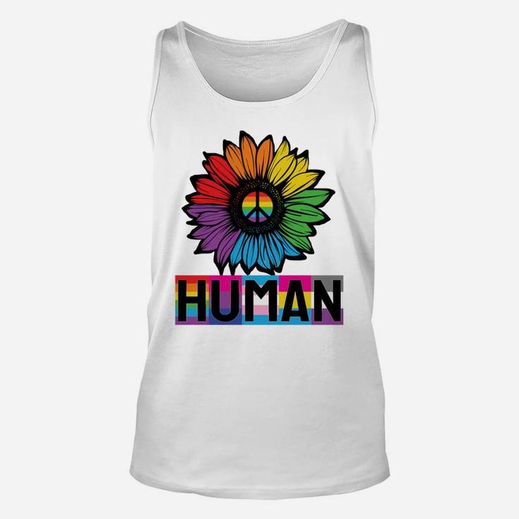 Sunflower Human Lgbt Flag Gay Pride Month Lgbtq Sweatshirt Unisex Tank Top