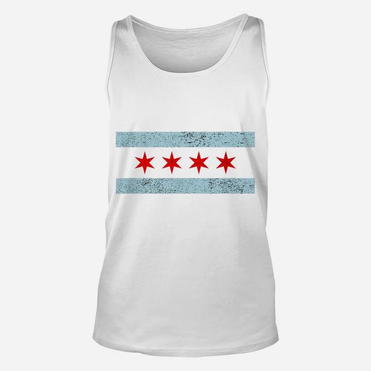 Sweet Vintage Retro Chicago Flag Red Six Pointed Stars Unisex Tank Top