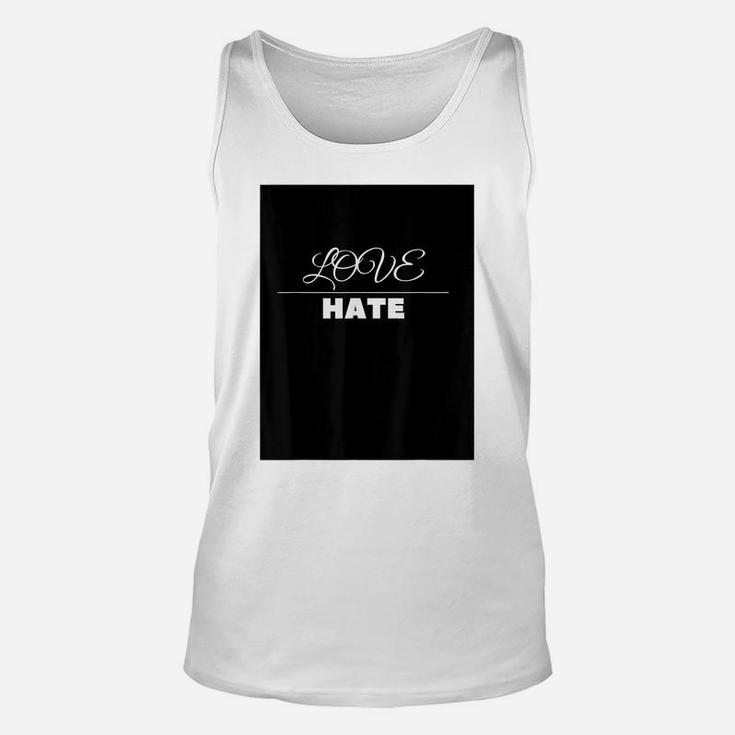 Thin Line Between Love And Hate Design Unisex Tank Top