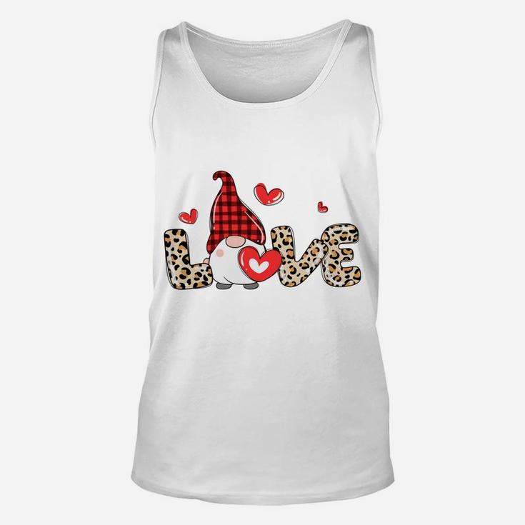 Valentine Gnome Cheetah Heart Valentine's Day Gnome Love Unisex Tank Top