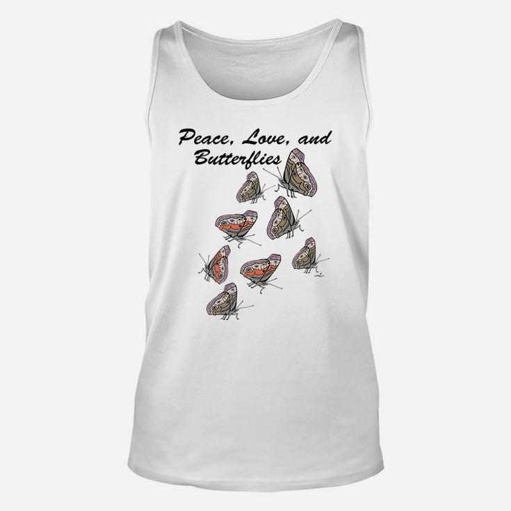 Virginia Wright Peace, Love, And Butterflies Unisex Tank Top