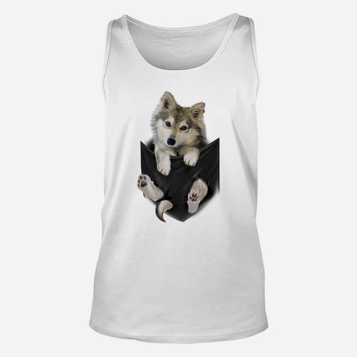 Wolf White Pup In Pocket  Wolves Tee Shirt Gifts Unisex Tank Top