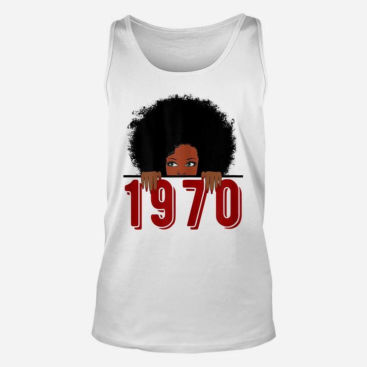 Womens Black Queen Born In 1970 49Th Awesome Birthday  Gifts Unisex Tank Top